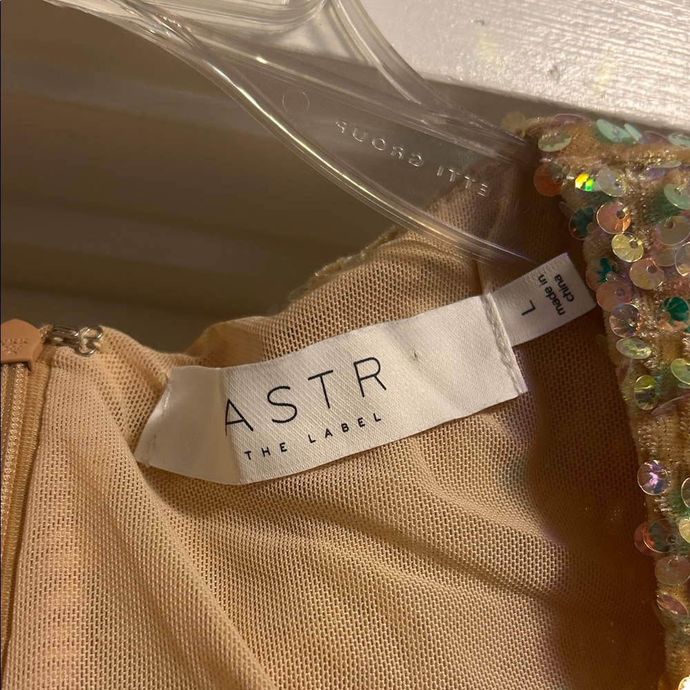ASTR the Label Galaxy Gold Sequined Mini Dress - Large, NWOT - Picture 2 of 13